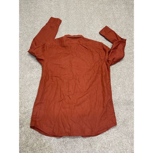 Banana Republic mens standard fit button up shirt sz medium orange linen blend - Picture 3 of 12